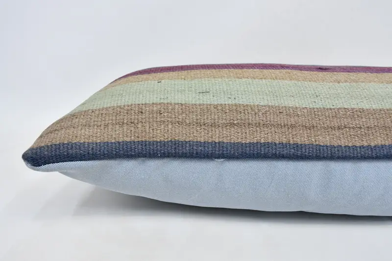 16x48 Purple Cushion, Throw Kilim Pillow, Gift Pillow, Pillow Case, Sofa Bolster Pillow, Outdoor Patio Pillow Cover, Handmade Kilim Cushion - 6