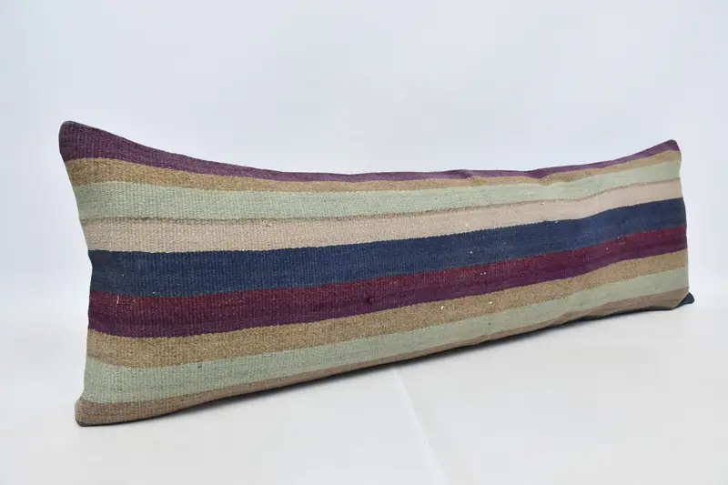 16x48 Purple Cushion, Throw Kilim Pillow, Gift Pillow, Pillow Case, Sofa Bolster Pillow, Outdoor Patio Pillow Cover, Handmade Kilim Cushion - 3