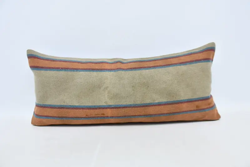 Turkish Pillow, Pillow for Sofa, Natural Cushion, Cushion Case, Pet Cushion Cover, Vintage Pillow, 16x36 Beige Pillow Case, Retro Throw Pillow Sham - 1