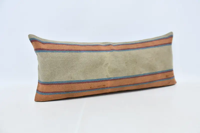 Turkish Pillow, Pillow for Sofa, Natural Cushion, Cushion Case, Pet Cushion Cover, Vintage Pillow, 16x36 Beige Pillow Case, Retro Throw Pillow Sham - 3
