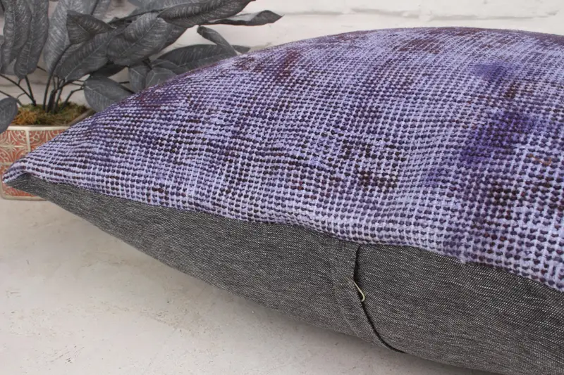 24x24 Purple Pillow Sham, Nomadic Pillow Case, Kilim Pillow, Ethnic Pillow Cover Pillow Case, Pillow Sham, Kilim Cushion Sham, Turkish Pillow - 7