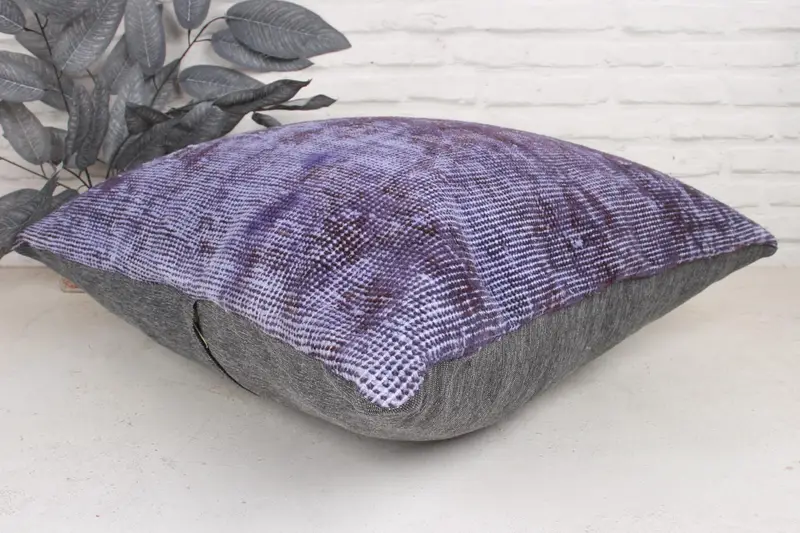 24x24 Purple Pillow Sham, Nomadic Pillow Case, Kilim Pillow, Ethnic Pillow Cover Pillow Case, Pillow Sham, Kilim Cushion Sham, Turkish Pillow - 6