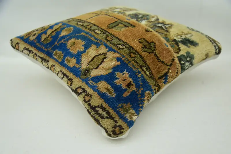 Throw Kilim Pillow, Aztec Cushion, Cushion Case, Boho Pillow Sham Cover, Interior Designer Pillow, Vintage Pillow Case, 16x16 Beige Pillow - 6