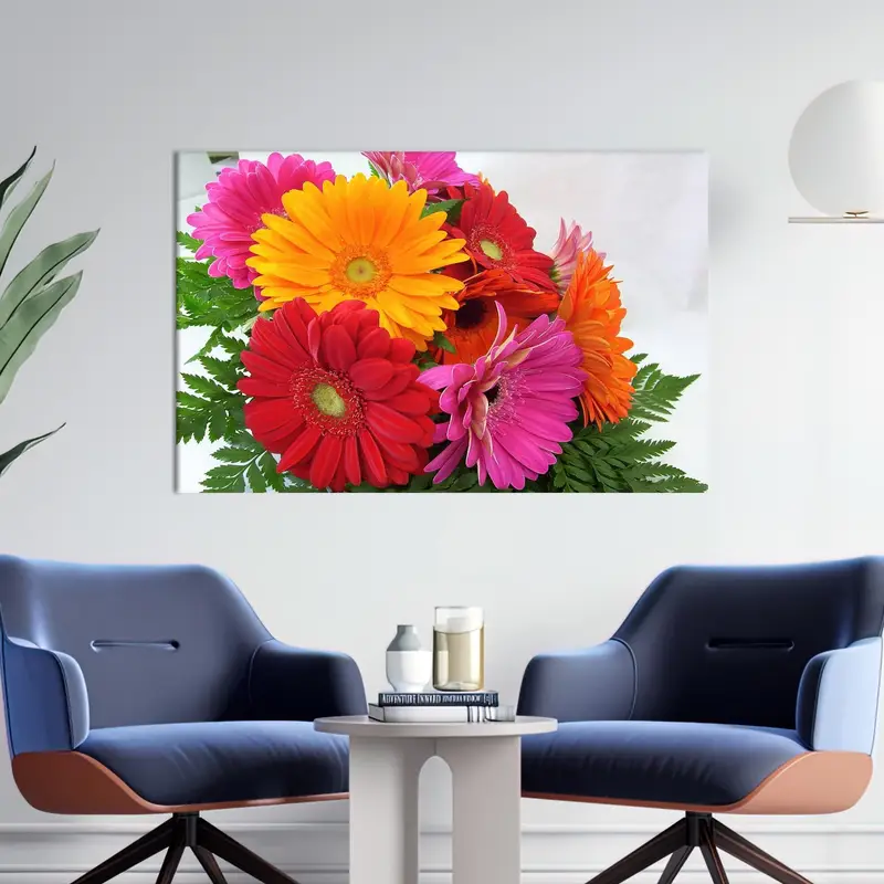 Gerbera Sanat, Kırmızı Tuval Sanatı, Turuncu Duvar Sanatı, Pembe Duvar Dekoru, Modern Tuval Sanatı, Çiçek Duvar Dekoru, Duvar Asma Sanatı, Anne için Hediye - 7