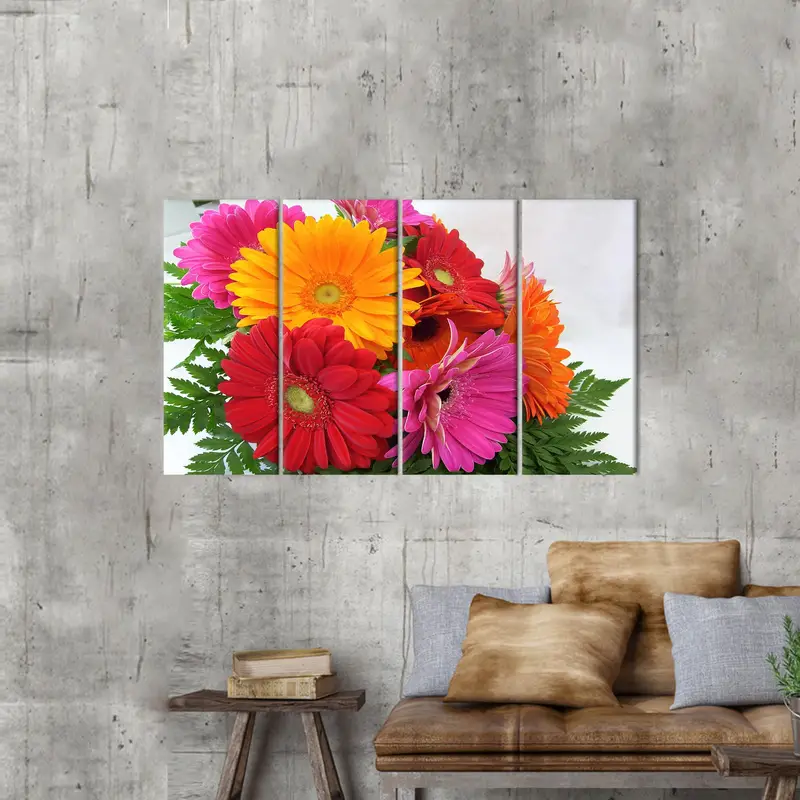 Gerbera Sanat, Kırmızı Tuval Sanatı, Turuncu Duvar Sanatı, Pembe Duvar Dekoru, Modern Tuval Sanatı, Çiçek Duvar Dekoru, Duvar Asma Sanatı, Anne için Hediye - 1