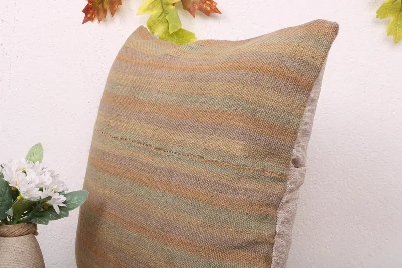 Vintage Kilim Throw Pillow, Tapestry Pillow Case, Designer Throw Pillow, 16x16 Green Cushion, Boho Pillow Sham Cover, Pillow, Pillow for Sofa - 5