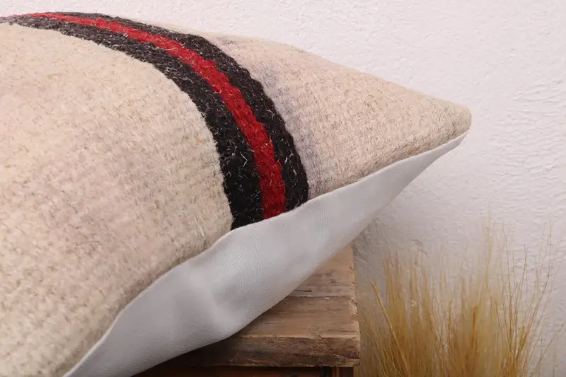 Vintage Pillow, 16x16 Beige Pillow, Handmade Cushion Case, Turkish Kilim Pillow, Southwestern Pillow Sham, Kilim Cushion Sham, Cushion Case - 6