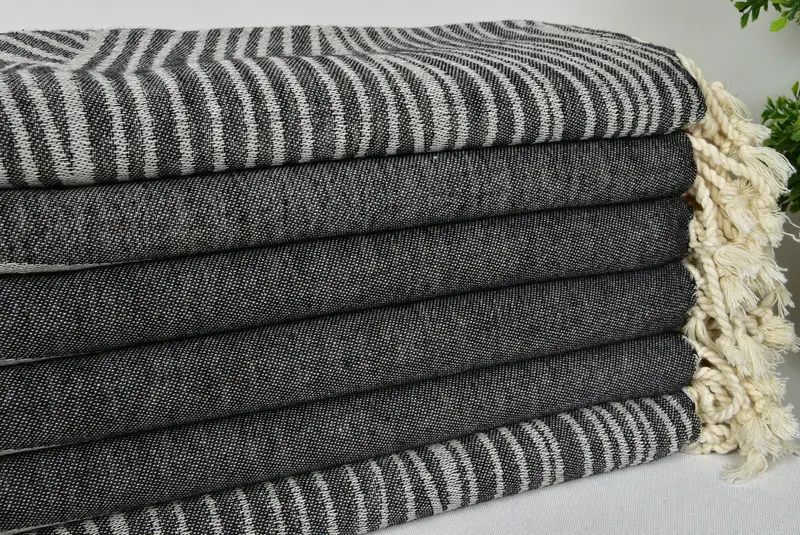 68x40 Cotton Striped Design Towel, Travel towel, Turkish bath towel for spa, Bath towel, Bridesmaid Gift, Embroidered Beach Towel, Birthday Gift - 4
