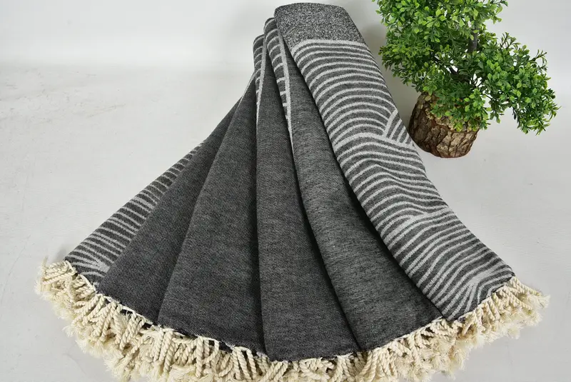 68x40 Cotton Striped Design Towel, Travel towel, Turkish bath towel for spa, Bath towel, Bridesmaid Gift, Embroidered Beach Towel, Birthday Gift - 5
