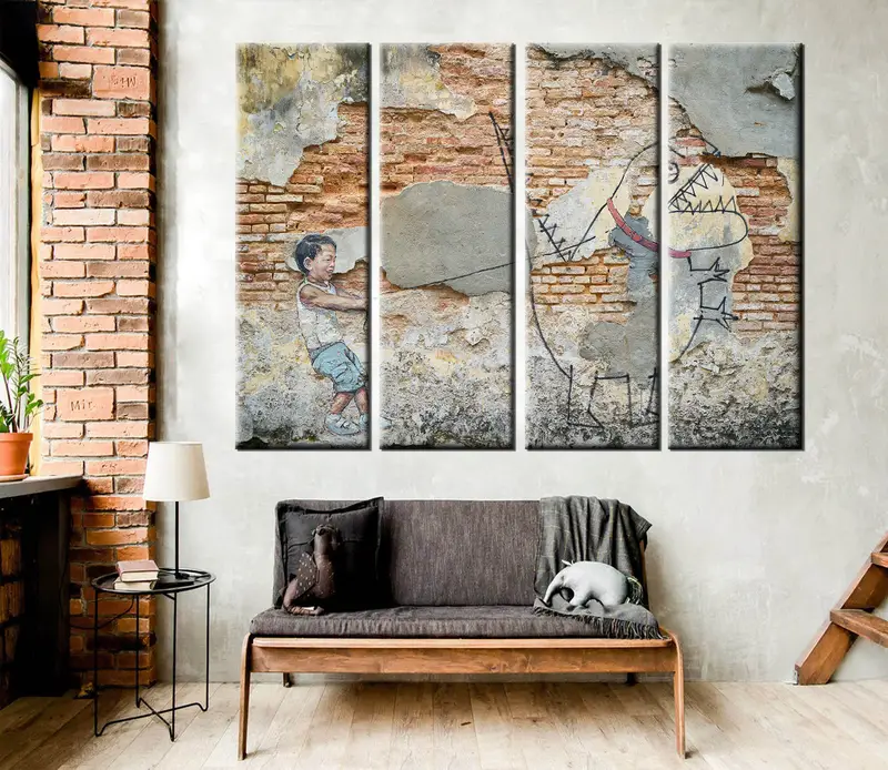Graffiti Sanatı, Penang Malezya Sokak Sanatı, Güzel Sanatlar Baskıları, Sokak Fotoğrafçılığı, Duvar Dekoru, Tuval Duvar Sanatı, Grunge Loft Canvas, Tuval Sanatı - 3