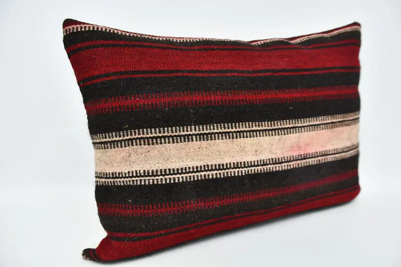 Pillow for Couch, Rustic Pillow, Cushion Case, 20x28 Red Cushion Cover, Kilim Pillow, Office Chair Pillow, Handmade Kilim Cushion - 3