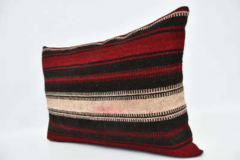 Pillow for Couch, Rustic Pillow, Cushion Case, 20x28 Red Cushion Cover, Kilim Pillow, Office Chair Pillow, Handmade Kilim Cushion - 4