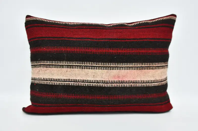 Pillow for Couch, Rustic Pillow, Cushion Case, 20x28 Red Cushion Cover, Kilim Pillow, Office Chair Pillow, Handmade Kilim Cushion - 1