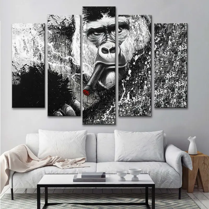 Monkey Print, Gorilla Wall Art, Animal Wall Decor, Office Wall Decor, Old Monkey Canvas, Large Wall Art, Monkey Photo, Monkey Wall Art, - 5