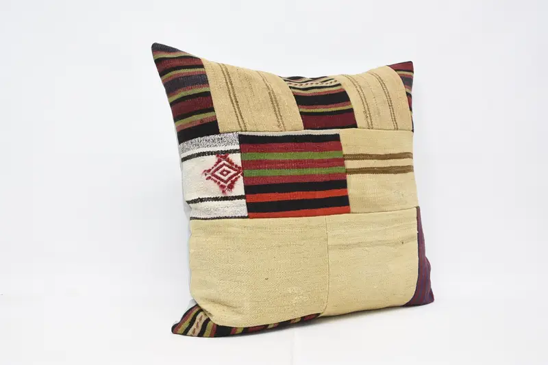 Authentic Pillow Cover, Pillow for Couch, Boho Pillow Sham Cover, 32x32 Beige Pillow, Turkish Pillow, Cushion Cover, Boho Chic Pillow Cover - 4