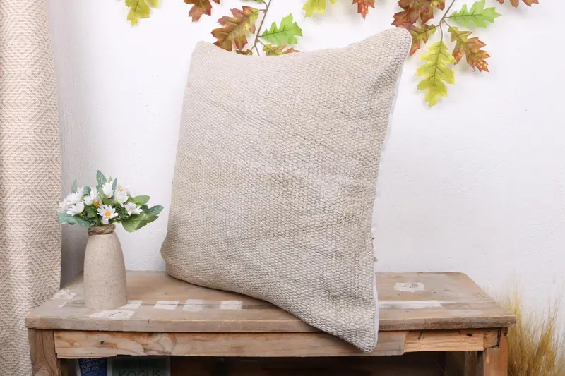 Cushion Case, Tribal Cushion Case, Kilim Cushion Sham, 20x20 White Pillow Case, Kilim Pillow Cover, Home Decor Pillow, Outdoor Bolster Cushion Cover - 4