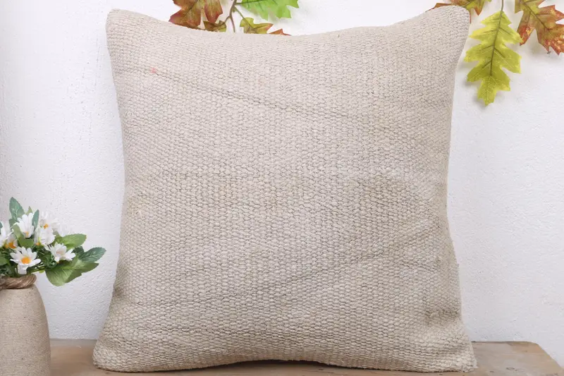 Cushion Case, Tribal Cushion Case, Kilim Cushion Sham, 20x20 White Pillow Case, Kilim Pillow Cover, Home Decor Pillow, Outdoor Bolster Cushion Cover - 2