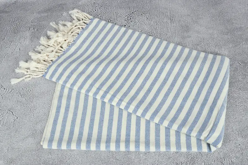 70x40 Cotton Striped Towel, Monogrammed Beach Towel, Anniversary Gift For Her, Gym Towel, Peshtemal Towel USA, Luxury towel, Bridal Shower Gift - 6