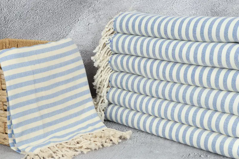 70x40 Cotton Striped Towel, Monogrammed Beach Towel, Anniversary Gift For Her, Gym Towel, Peshtemal Towel USA, Luxury towel, Bridal Shower Gift - 3