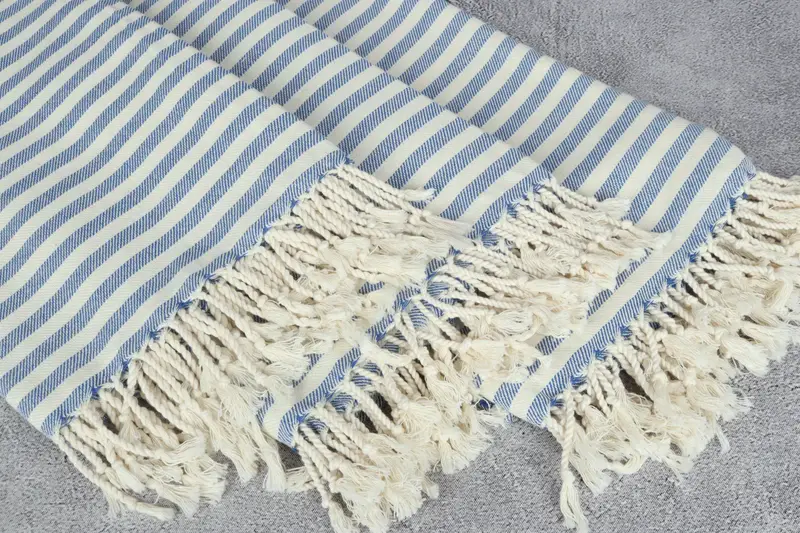 70x40 Cotton Striped Towel, Monogrammed Beach Towel, Anniversary Gift For Her, Gym Towel, Peshtemal Towel USA, Luxury towel, Bridal Shower Gift - 5