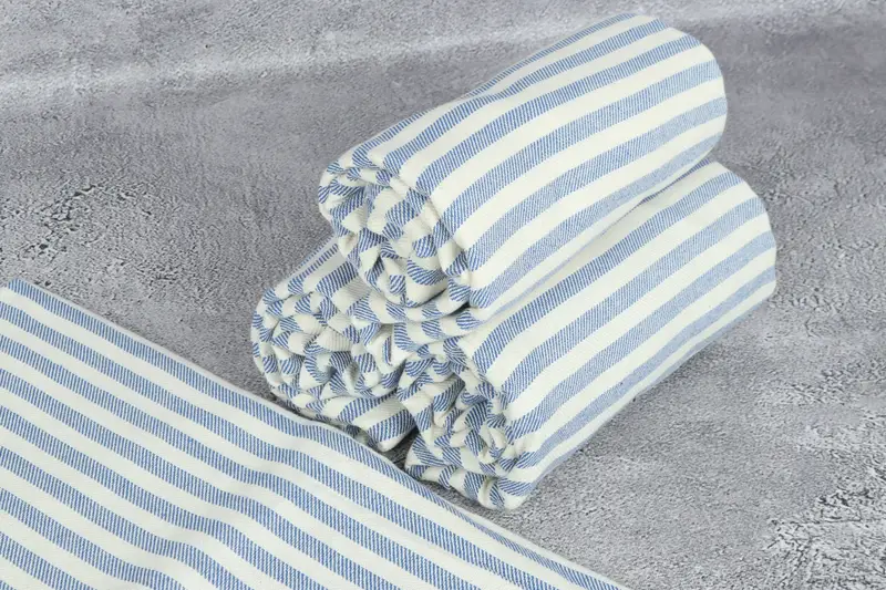 70x40 Cotton Striped Towel, Monogrammed Beach Towel, Anniversary Gift For Her, Gym Towel, Peshtemal Towel USA, Luxury towel, Bridal Shower Gift - 8