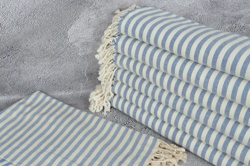 70x40 Cotton Striped Towel, Monogrammed Beach Towel, Anniversary Gift For Her, Gym Towel, Peshtemal Towel USA, Luxury towel, Bridal Shower Gift - 2
