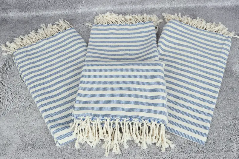 70x40 Cotton Striped Towel, Monogrammed Beach Towel, Anniversary Gift For Her, Gym Towel, Peshtemal Towel USA, Luxury towel, Bridal Shower Gift - 4