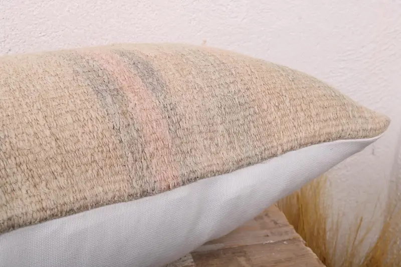Cushion Case, Home Decor Pillow, 12x24 Beige Pillow, Pillow for Sofa, Accent Pillow Case, Cozy Throw Pillow Case, Turkish Pillow - 6