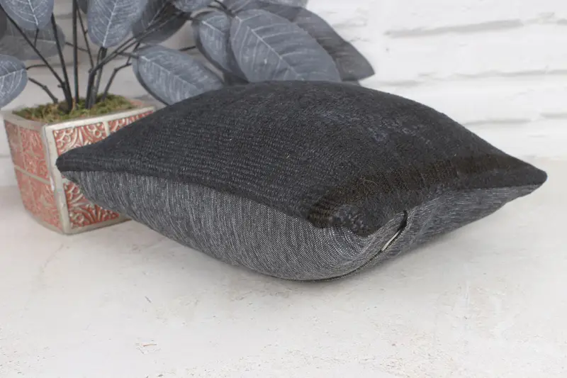 Pillow Cover, 12x12 Gray Cushion Cover, Pillow for Couch, Turkish Kilim Pillow, Neutral Throw Pillow Case, Outdoor Patio Pillow, Home Decor Pillow - 6