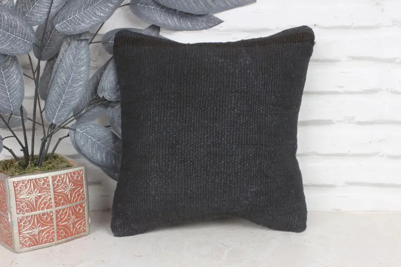Pillow Cover, 12x12 Gray Cushion Cover, Pillow for Couch, Turkish Kilim Pillow, Neutral Throw Pillow Case, Outdoor Patio Pillow, Home Decor Pillow - 1
