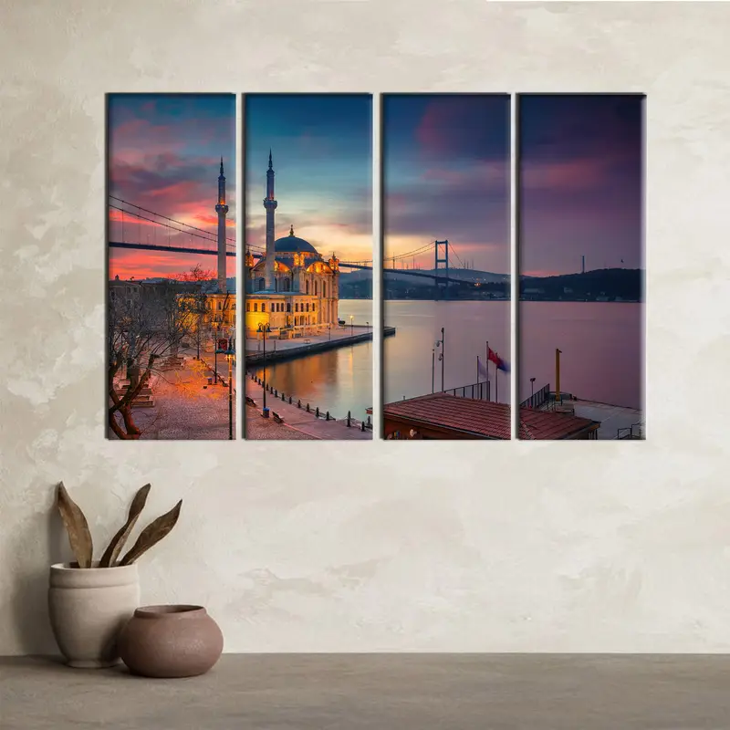 Istanbul Wall Art Canvas, Ortakoy Mosque Sunset Print, Istanbul Art, Wall Art Canvas, Boshphorus Bridge Art, Home Decor, Print Cotton Canvas - 8