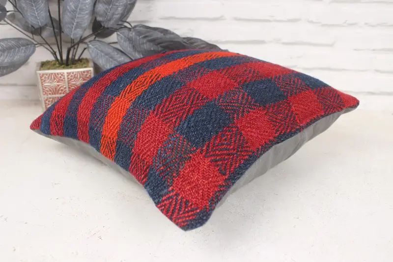 Pet Pillow Sham, Gift Pillow, 16x16 Red Pillow, Pillow Cover, Boho Pillow Sham Cover, Designer Throw Cushion Cover, Pillow for Sofa - 6