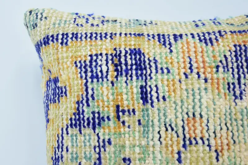 16x16 Blue Pillow Case, Kilim Cushion Sham, Pillow Sham, Bed Pillow Case, Vintage Kilim Pillow, Natural Cushion Cover, Turkish Kilim Pillow - 2