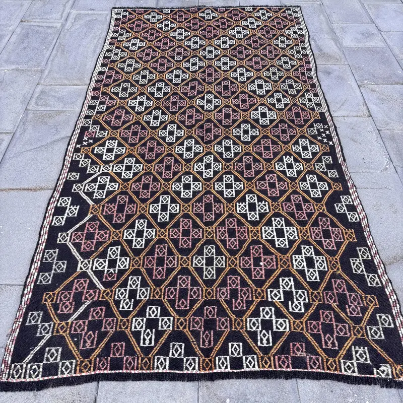 Orange Ombré Rug, 4,3x8,3 ft Elegant Modern Decor