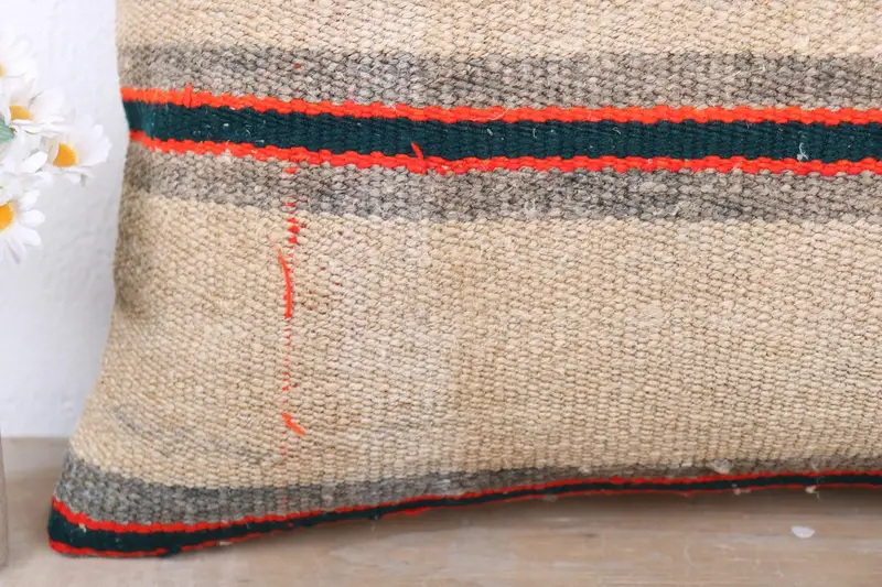 Antique Pillows, Pillow Sham, Luxury Pillow, Pillow for Sofa, Kilim Pillow Cover, Square Throw Pillow Cover, 16x24 Beige Pillow Cover - 3