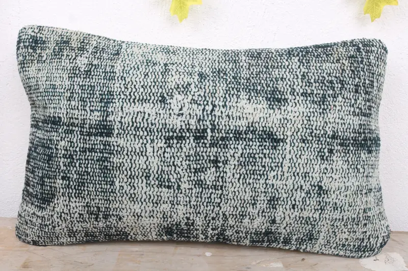 Custom Cushion Case, Cushion Cover, Turkish Kilim Pillow, Sofa Bolster Cushion, Kilim Cushion Sham, 12x20 Blue Cushion, Antique Pillows - 2