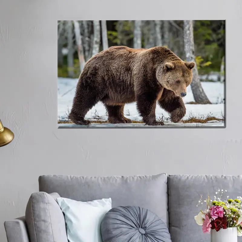 野生動物キャンバス: ロフトマン洞窟の装飾の雄大なクマ