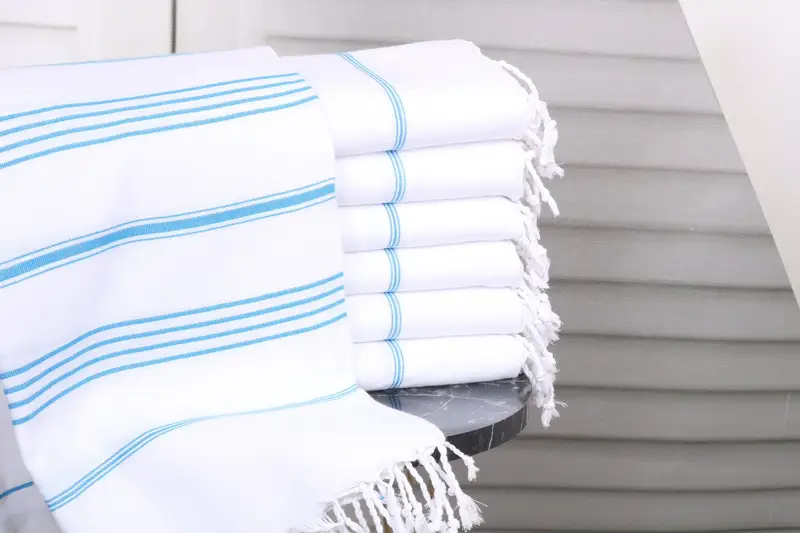 Blue Cotton Towel Personalized 40x71 Inches, Wedding Gift Towel