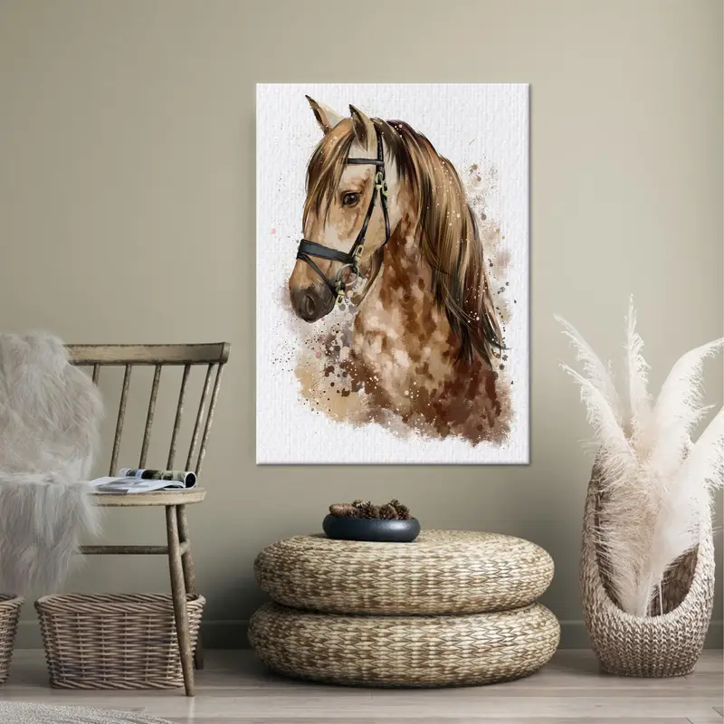 Brown Horse Art, Horse Wall Art, Abstract Horse, Abstract Canvas Art, Brown Artwotk, Farmhose Decor, Coastal Art, Office Decor, Modern Art, - 4