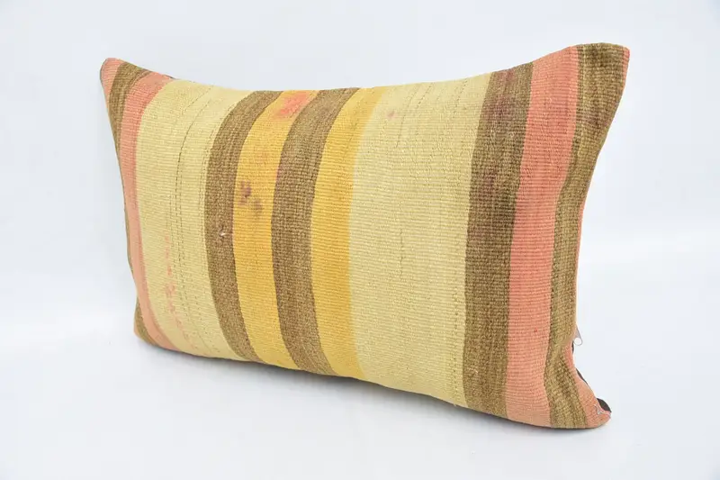 16x24 Beige Pillow Cover, Turkish Pillow, Kilim Pillow, Vintage Kilim Pillow, Garden Pillow, Office Chair Pillow Cover, Pillow Cover - 4