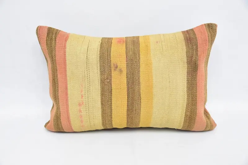 16x24 Beige Pillow Cover, Turkish Pillow, Kilim Pillow, Vintage Kilim Pillow, Garden Pillow, Office Chair Pillow Cover, Pillow Cover - 1