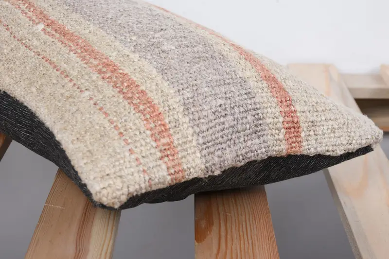 Ethnical Kilim Rug Pillow, Luxury Pillow Case, Boho Pillow Sham Cover, Cushion, 8x16 Beige Pillow Sham, Tapestry Pillow Case, Pillow for Couch - 7