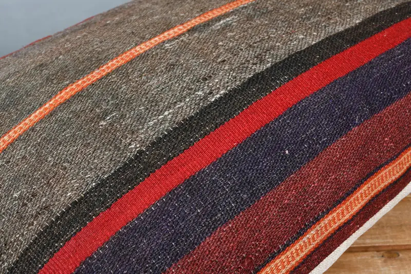 Kilim Pillow Cover, Cushion Cover, Pillow for Sofa, 16x24 Brown Cushion Case, Ethnical Kilim Rug Pillow, Decorative Bolster Pillow Case - 3