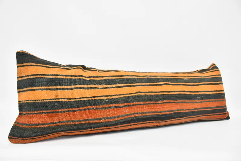 Kilim Pillow Cover, Turkish Kilim Pillow, Ethnical Kilim Rug Pillow, Authentic Cushion Cover, 16x48 Red Pillow Case, Cushion Case - 3