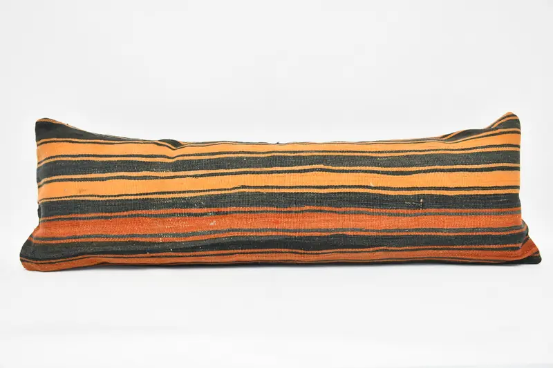 Kilim Pillow Cover, Turkish Kilim Pillow, Ethnical Kilim Rug Pillow, Authentic Cushion Cover, 16x48 Red Pillow Case, Cushion Case - 1