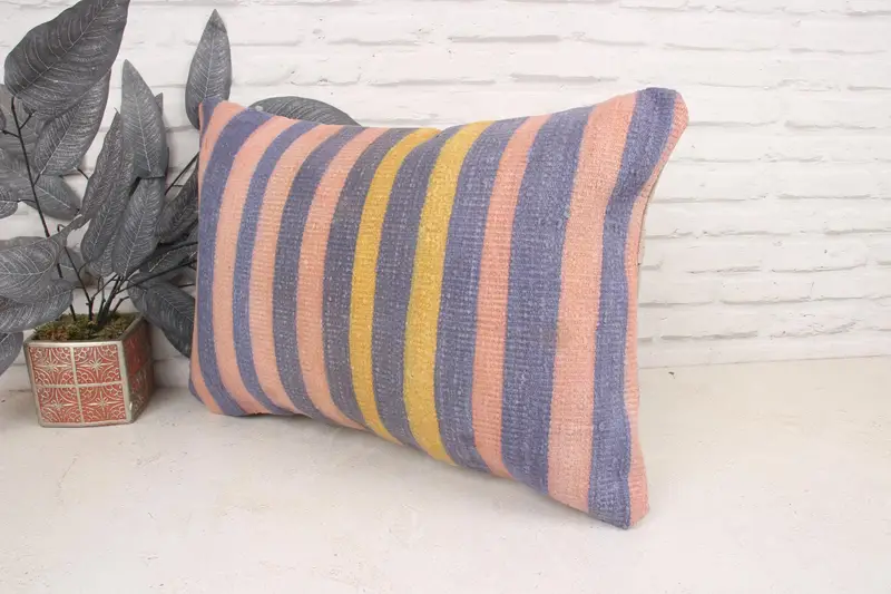 Pillow for Sofa, Vintage Kilim Throw Pillow, Pillow, 16x24 Pink Pillow Case, Comfy Throw Cushion Case, Kilim Cushion Sham, Pet Pillow - 4