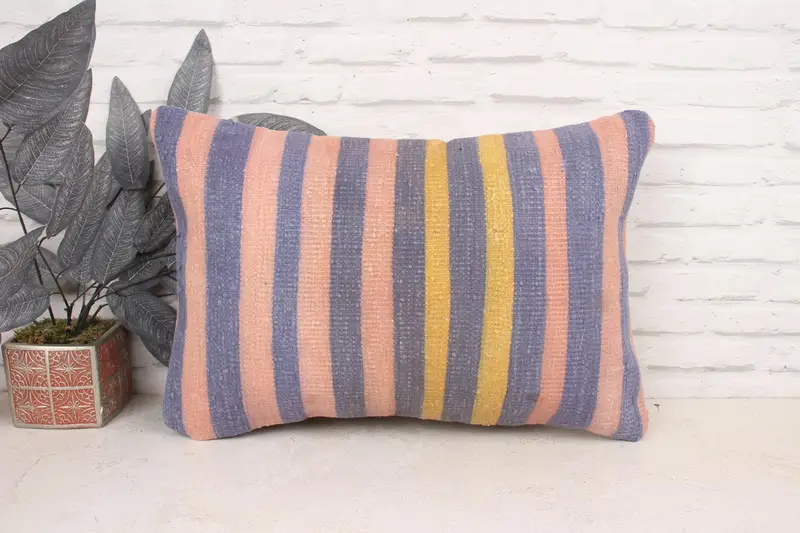 Pillow for Sofa, Vintage Kilim Throw Pillow, Pillow, 16x24 Pink Pillow Case, Comfy Throw Cushion Case, Kilim Cushion Sham, Pet Pillow - 1