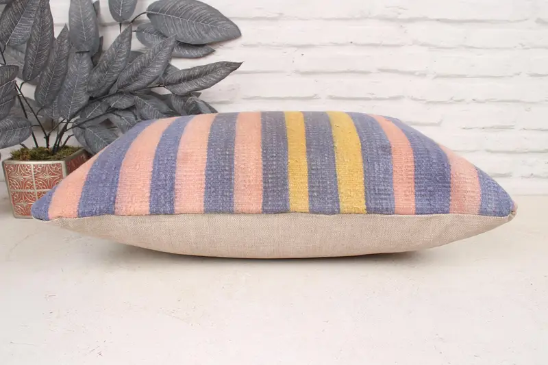Pillow for Sofa, Vintage Kilim Throw Pillow, Pillow, 16x24 Pink Pillow Case, Comfy Throw Cushion Case, Kilim Cushion Sham, Pet Pillow - 5