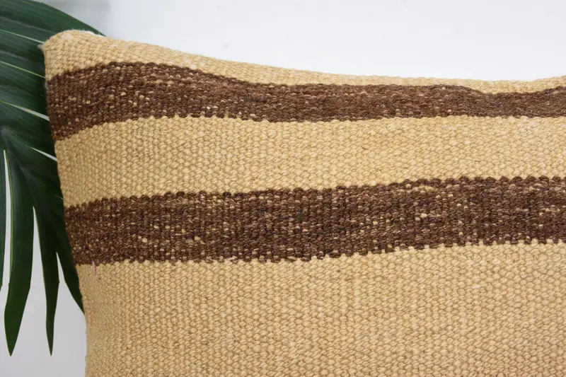 Pillow Case, 12x12 Beige Cushion, Home Decor Pillow, Kilim Cushion Sham, Kilim Pillow, Crochet Pattern Pillow Case, Meditation Cushion - 2