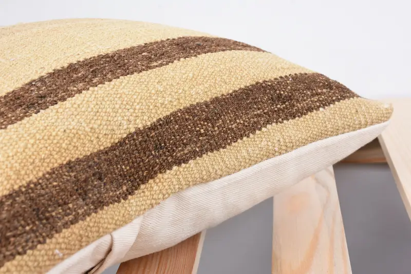 Pillow Case, 12x12 Beige Cushion, Home Decor Pillow, Kilim Cushion Sham, Kilim Pillow, Crochet Pattern Pillow Case, Meditation Cushion - 7